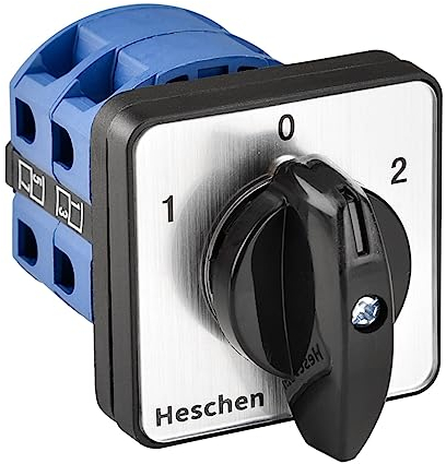 Heschen Universal Rotary Cam Selector Changeover Switch SZW26-25/D202.2 Latching 660V 25A On-Off-On 3 Position 2 Phase 8 Terminals CE