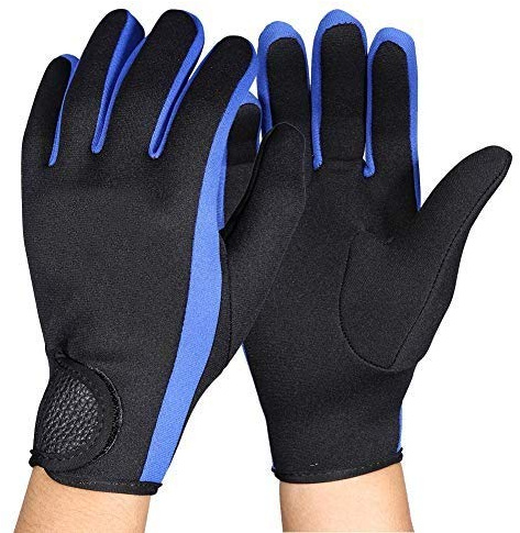Dykhandskar neopren neoprendansk¨ F¨ fingerhandskar glidskydd flexibelt värmematerial för snorkling simning surfing segling (L-svats blå)
