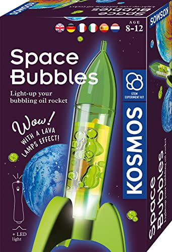 KOSMOS 616786 Space Bubbles - Kit d'expérimentation de lampe à lave mini-fusée pour enfants avec instructions multilingues (DE, EN, FR, IT, ES, NL)