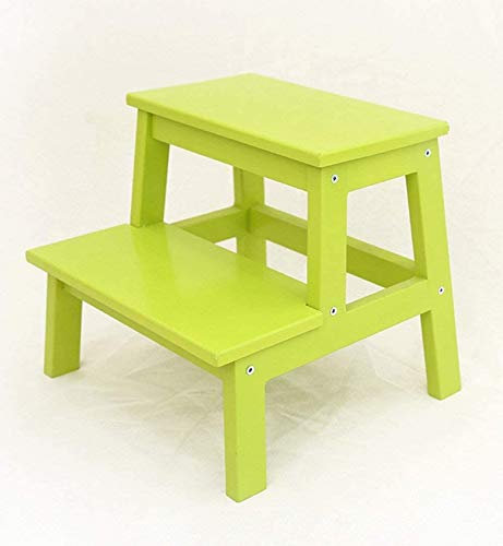 LEOSXA Escabeau en Bois, escabeau Multifonctionnel escabeau en Bois Massif Maison Petit Mazar Changer Ses Chaussures Tabouret escalier Simple échelle à 2 Couches A+