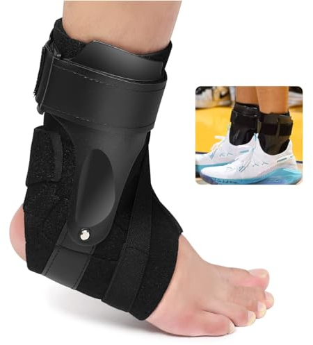 Sprunggelenkbandage, Knöchelbandage mit Klettverschluss Einstellbares , Bandage Fußgelenk mit PE Board Stark Stabilisierung, Fussbandagen Sprunggelenk, Fußgelenkbandage für Damen & Herren (XL)