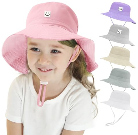 flintronic Chapeau de Soleil Bébé, Bob Bébé Enfant, Réglable UV Protection Chapeau de Pêcheur, Chapeaux de Seau Respirant, Chapeau de Plage pour Piscine Plage Extérieure
