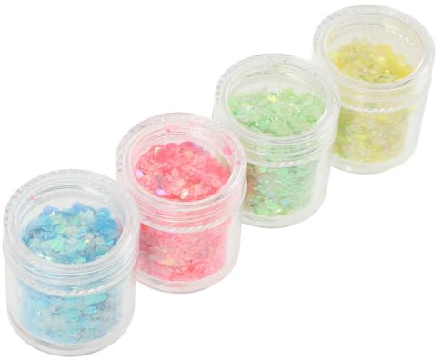 VILLCASE Nagelflocken 4 Flaschen Glitzer Für Gesicht Körper Und Nageldekor Glitzernder Festlicher Touch