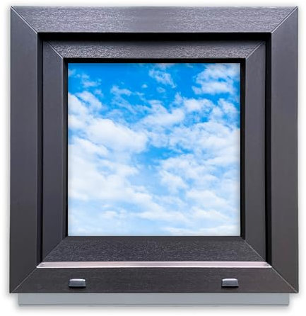 LORAC | Kunststofffenster Anthrazit-weiß 600x600mm, 60x60cm, kippbar, Standard-Fenster mit 2-fach Verglasung, energiesparend, Kellerfenster mit CE-Zertifikat, ideal für Wohnräume und Keller