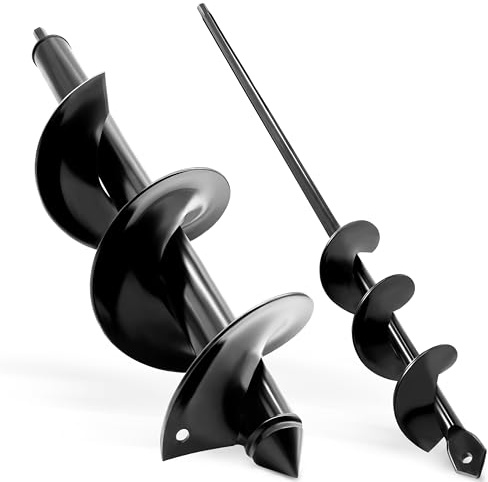 SYITCUN 4x16+1.6x16.5 Auger Drill Bit for Planting, Heavy-Duty Post Hole Digger for Planting Bulbs - Compatible with 3/8 Hex Drive Drill