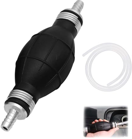 CLDURHGE Bomba de cebado diésel Manual 1 Unidad con Manguera PVC 2 m 8mm para Gasolina y gasoil, Kit de sifón portátil para Coche, Barco y Moto