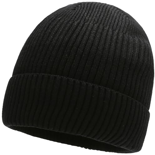 Ulknyss Berretto Invernale Uomo Donna - Cappello Maglia Termico con Fodera in Pile Caldo, Beanie Elasticizzato Taglia Unica per Adulto