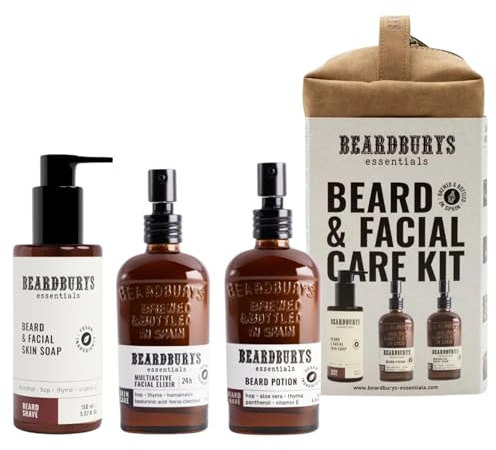 Beardburys Essentials Pack Cuidado Facial Hombre Diario Skincare (Beard & Facial Care Kit)