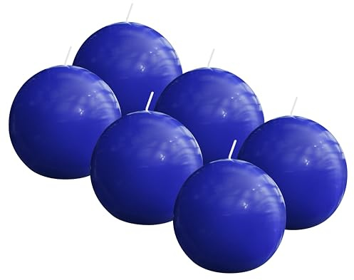 Bolsius – slätt kulljus – blått – glänsande – 7 cm – 6 stycken – 16 timmar – dekorativa ljus – utan palmolja – med naturligt växtvax