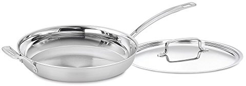 Cuisinart MCP22-30HCN MultiClad Pro Skillet with Helper and Cover, 12-Inch