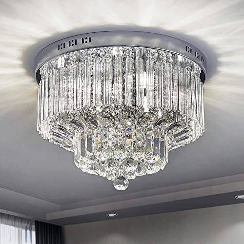 Saint Mossi Plafonnier en cristal Éclairage LED Luminaire Suspension Luminaire pour Salle à Manger Salle De Bains Chambre Salon 12 G9 40 x 25 x 40 cm