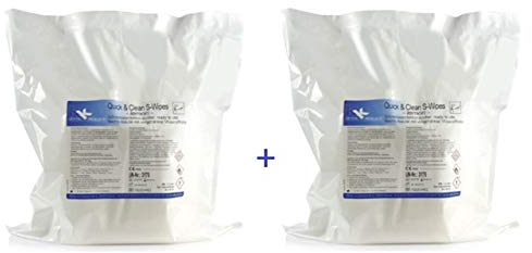 2 x Nachfüllbeutel Desinfektionstücher | KK Quick & Clean S-Wipes ready to use | Refillbeutel 70 Tücher/Rolle (Lemon)
