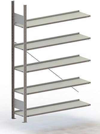 Meta Büro Anbauregal für Aktenordner 1850x1000x300 mm - Einfache Steckmontage - Fachlast 80 Kg