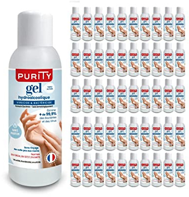 50 Mini-flacons de 100ml - Gel Hydroalcoolique Purity 703 - Sans parfum