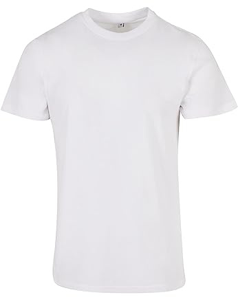 Build Your Brand Bb010-basic Round Neck T-Shirt, T-Shirt Uomo, Bianco, L