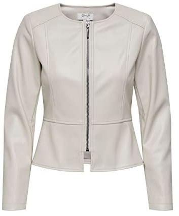 ONLY ONLSARAMY Faux läderjacka CC OTW konstläderjacka, Pumice Stone, S