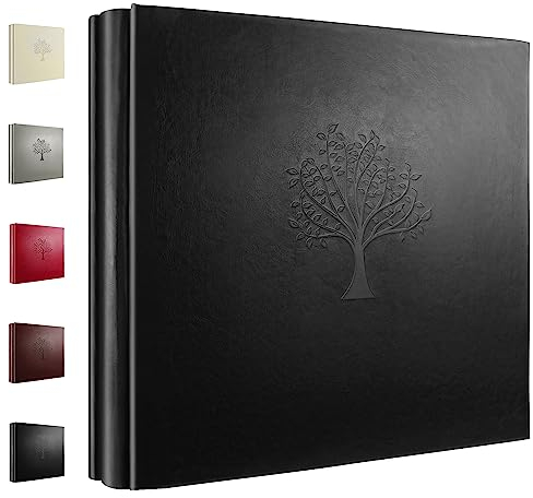Rdylymx Photo Album 6 x 4 600 Pockets Photos, Black Leather Cover, Extra Large Capacity Family Wedding Baby Anniversary Valentines Picture Albums Holds 600 Portrait and Landscape Photos