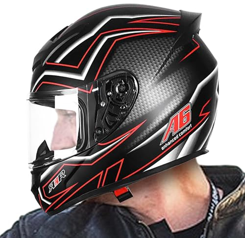 Casques de moto pour homme, casques de scooter, casques de course, casques intégraux avec doublure intérieure amovible pour motos, scooters électriques Maciun