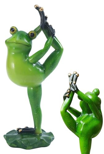 Froschfiguren Gartendekoration Yoga Froschtiere Outdoor meditierende Frösche Statue für Home Lawn Zaunhocker Dekor 18,3 x 8 cm Statuen Statuen