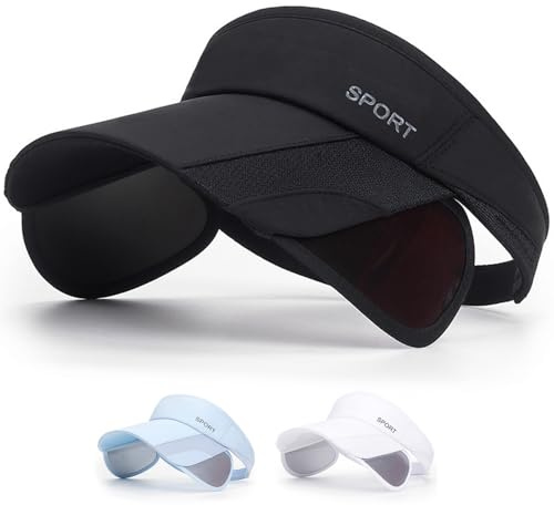 AKOFIC Viseras para Mujer, Visera Running Ajustable, Sombrero Mujer Verano Protección UV, Gorra de Visera Golf Transpirable Malla, Sun Visor para Golf, Tenis, Equitación, Otros Deportivo
