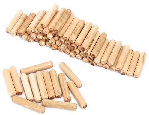 MechKit Lot de 1 goupilles en bois cannelées rondes cannelées pour le travail du bois, 8 x 40 mm, pour l'assemblage de meubles et les projets de bricolage
