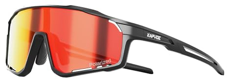KAPVOE Occhiali da Ciclismo Bambini Polarizzati Sportivi Occhiali da Sole Bici MTB Baseball Softball Running 6-12 Anni K9033