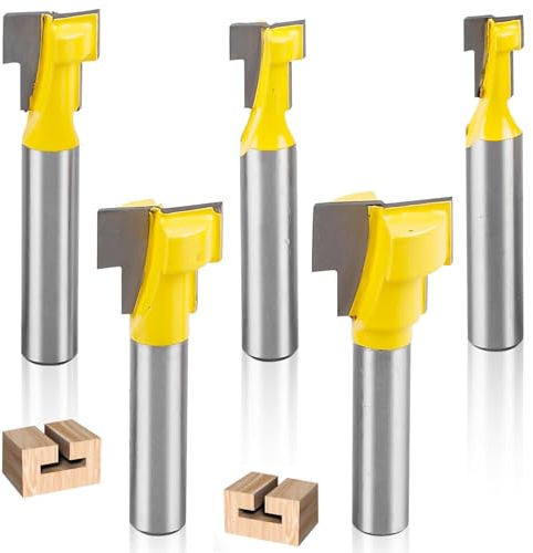 GOMETY Juego de fresado de 8 mm, fresas en T, fresas de 8 mm, vástago, ranura en T, fresa de madera para fresado, juego de herramientas, fresado para fresado superior, carpintería, fresas de corte