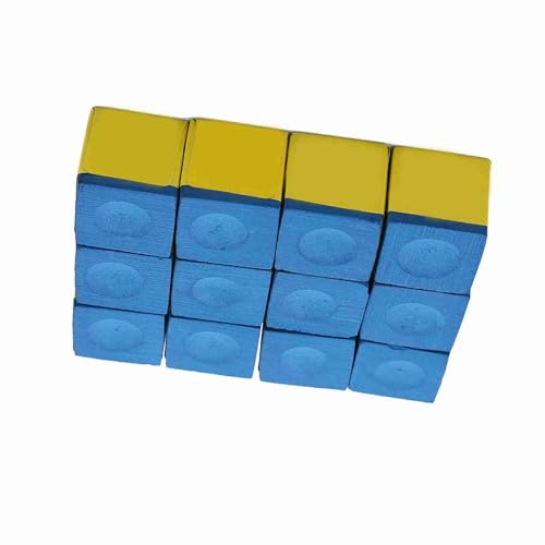 Naroote Pointe de Queue Craie Revêtement Lisse Non Friable pour Billard Billard Accessoire 12 Pièces Bleu Vert (huileux)