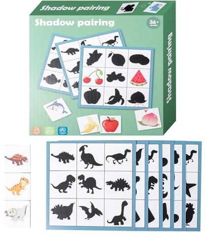Generisch Gioco di accoppiamento di forme: puzzle di corrispondenza da 7,28 pollici | Puzzle di carta in legno – Gioco di abbinamento della forma colorata con parti lisce per l'apprendimento cognitivo