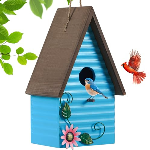 GHIAKQYT Nichoir à oiseaux à suspendre pour jardin, balcon, terrasse - Nichoir décoratif résistant aux intempéries - Villa à oiseaux