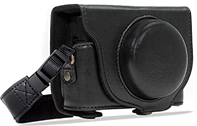 MegaGear MG283 Sony Cyber-shot DSC-RX100 VI, DSC-RX100 V, DSC-RX100 IV, DSC-RX100 III Ever Ready Leder Kameratasche mit Trageriemen - Schwarz