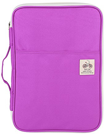 Multifunktionale A4 Dokumententasche, Portfolio Organizer Tasche mit Reißverschluss, Oxford Wasserdichte Dokumententasche, Lila, Schwarz, Rosenrot, Orange, Hellgrün Optional(Violett)