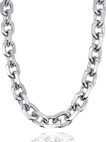 RUGGED steel - Ankerkette aus massivem Edelstahl für Männer & Frauen - stylische 11mm breite XL Halskette 45 50 55 60 70 75 cm - stabiler 24/7 Schmuck → farbbeständig & wasserfest - inkl Schmuck-Box