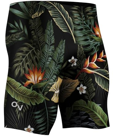 Pro Series Short de bain pour homme | Jammer athlétique pour homme | Jammer pour la natation | Taille 28 à 38, Tropiques - Noir, 38