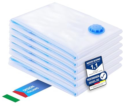 SilverRack SacchettiSottovuoto per Piumini e Cuscini [6 Pezzi] da (90x130 cm) - Sacchetti per Abbigliamento