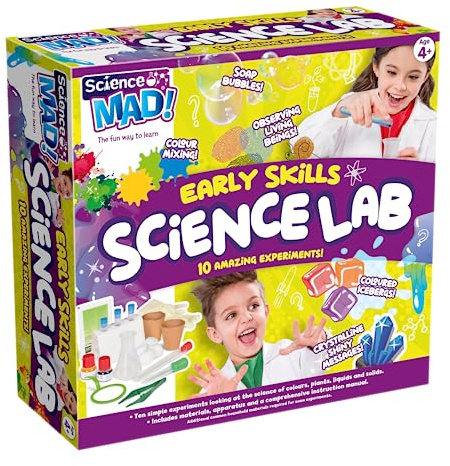 Science Mad Early Skills Lab - Kids Fun STEM 10x Experiment Set Toy, 4+