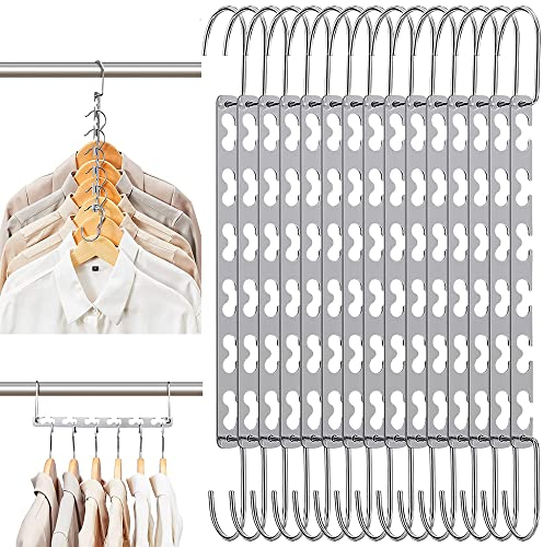 Lighterday Kleiderbügel Platzsparend 15 Stück Kleiderbügel Metall Magic Hangers Clothes Platzsparende Kleiderbügel Bügel für Hosen Hemden Anzug und Kleider (15 Stück Silber)