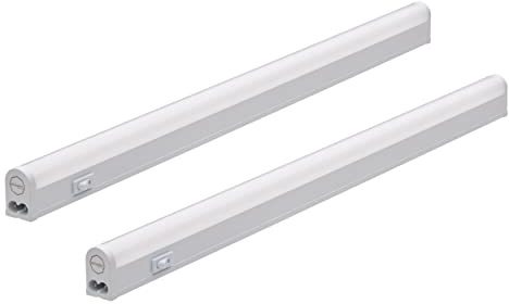 Oktaplex 2 x Riga LED infälld lampa kök 54 cm varm vit | 810lm 3000K med strömbrytare, 9 W, underskåp, vit, 230 V, utbyggbar