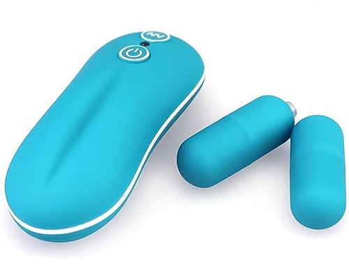 2 Vibro Ei mit 20 Modi Leiser Mini Vibrator mit Kabelsteuerung für Frauen Starke Vibration & Diskreter Genuss überall Blau Bullet-vibratoren & vibrationseier leise egg kugel FOPS M14-2