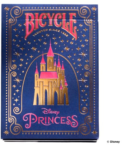 Bicycle Princess Pink & Navy Disney Playing Cards, Pink or Blue, Colours May Vary - 1 Deck, Air Cushion Finish, Professional, Superb Handling & Durability, Great Gift For Card Collectors
