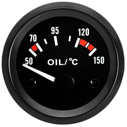 ETOPARS Auto Olio Temperatura Manometro Motor 2 52mm Temperatura Dell'olio Misuratore Veicolo Olio Puntatore Indicatore Calibro Bianco Luce Olio Temperatura Strumenti