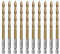 SALI Jeu de 10 forets HSS à queue six pans Couronnes de perçage rapide Ø 6 mm Jeu de forets revêtus de titane à changement rapide Emmanchement hexagonal 1/4 Forets hélicoïdaux Forets à métaux pour