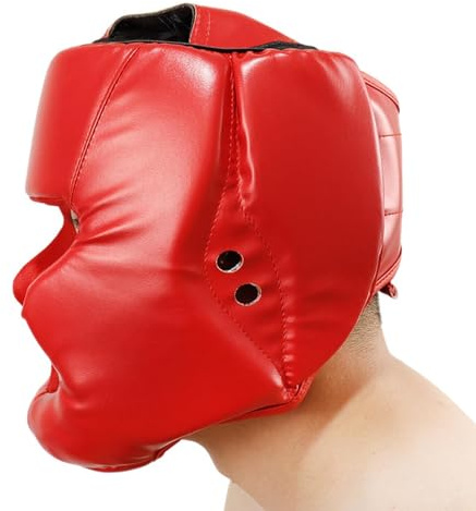 Fruusv Casco da Boxe per Casco in Pelle PU per Adulti Ragazzi Ragazze Casco di Protezione per Casco da Boxe MMA Sparring Marziali Karate , Protezione completa del Viso