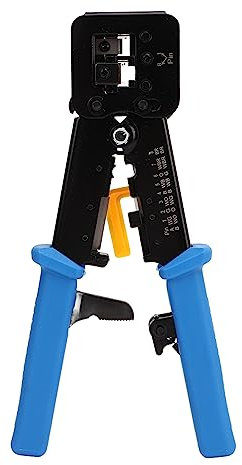 Ethernet Crimper Herramienta de Ahorro de Mano Obra Precisa para RJ45 Cat5 Cat5e, Alicates Duraderos para Puentes Ethernet y Cables Telefónicos