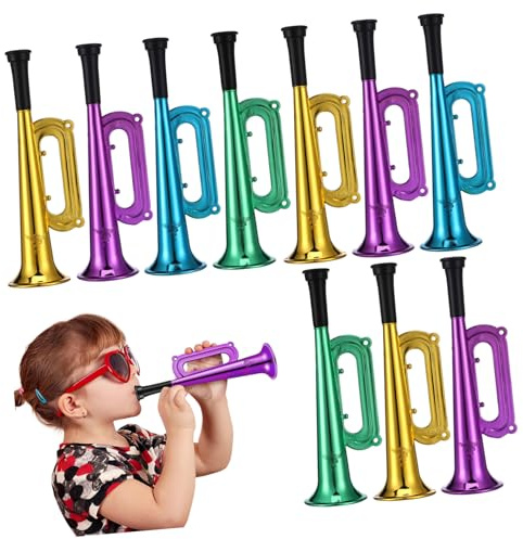 CORHAD 10piezas Trompeta De Juguete Para Bocina De Plástico Colorida Accesorios Para Animar Fiestas Para Eventos Deportivos