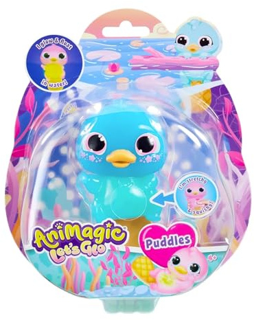 Animagic Let's Glo Platypus – blå | Din stretchiga, squishy, upplysta bästa vän | Glöd & flyter i vatten! | Interaktivt elektroniskt husdjur | För barn i åldern 4+