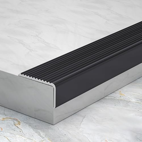 Generisk L-formad trappkantsprofil av aluminium, halkfri trappkant hörnprofil för trappkanter inomhus och utomhus, trappkantprofil för trapphus, grå || 3 x 2 cm