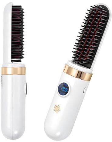Cordless Hair Straighteners, Go Brush Pro UK (White)