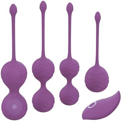 doyouerotic - Set Palline Vaginali Vibranti con Telecomando 10 Modalità Vibrazione per Allenamento Pavimento Pelvico in Silicone Medico Impermeabili Kegel a 4 Livelli Tonifica e Aumenta Orgasmo Donna