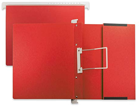 multi.map Hängehefter mit Flexiheftung und Urkundentasche, Hängemappen, Farbe rot, (Inhalt: 10 Stück)